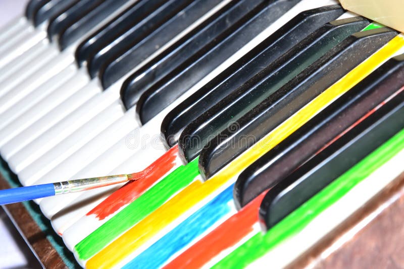 Colorful music.Piano. stock image. Image of music, recreation - 61106471