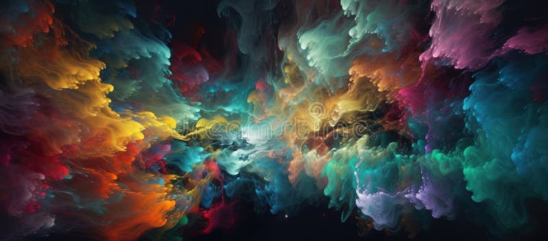 Colorful Nebula or Cloud in Space. Illustration AI Generative Stock ...
