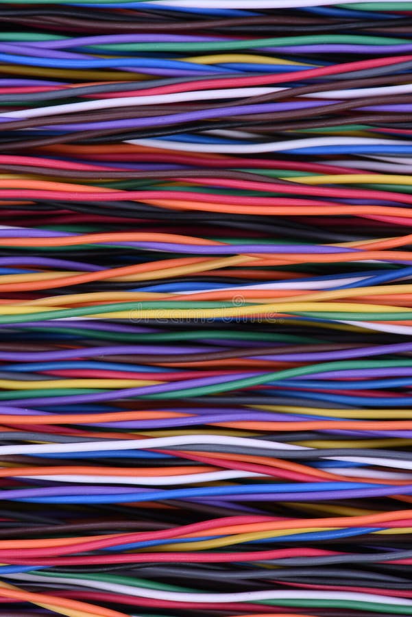 Colorful network cable and wire stock photography