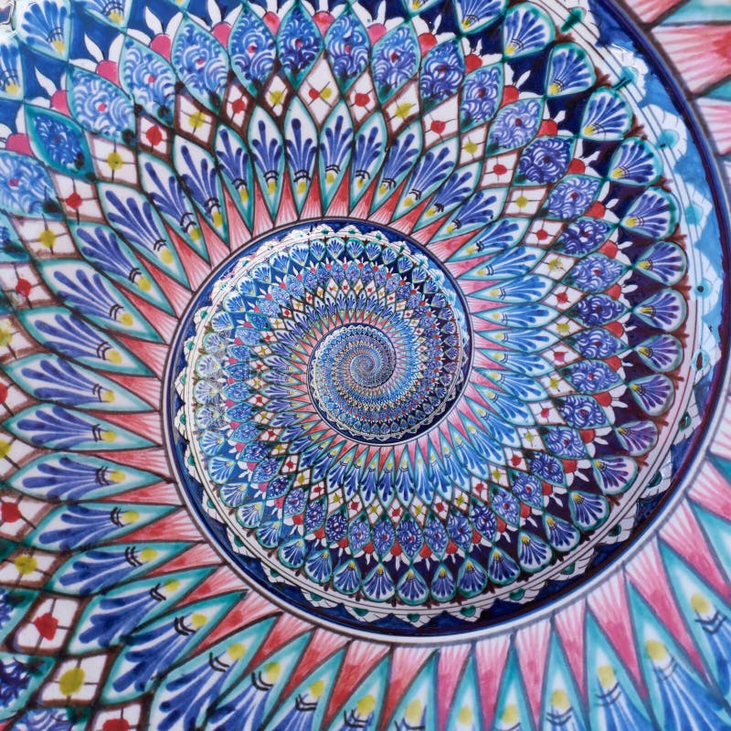 Colorful ornament eastern painting double spiral effect abstract fractal pattern background. Geometrical floral spiral abstract stock photo Colorful ornament eastern painting double spiral effect abstract fractal pattern background. Geometrical floral spiral abstract stock photo