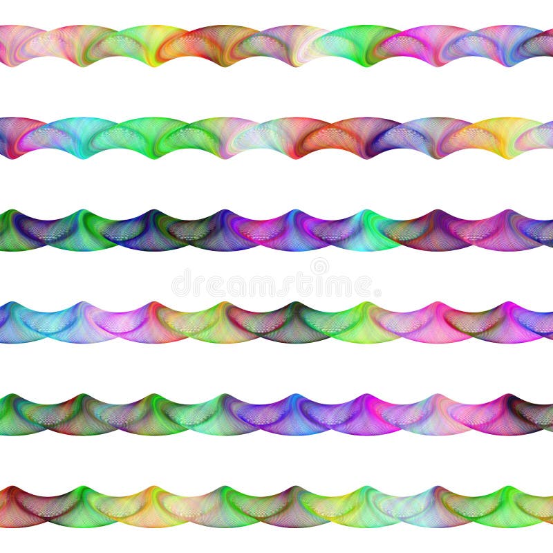 Colorful Ornamental Line Divider Design Set Stock Vector Illustration