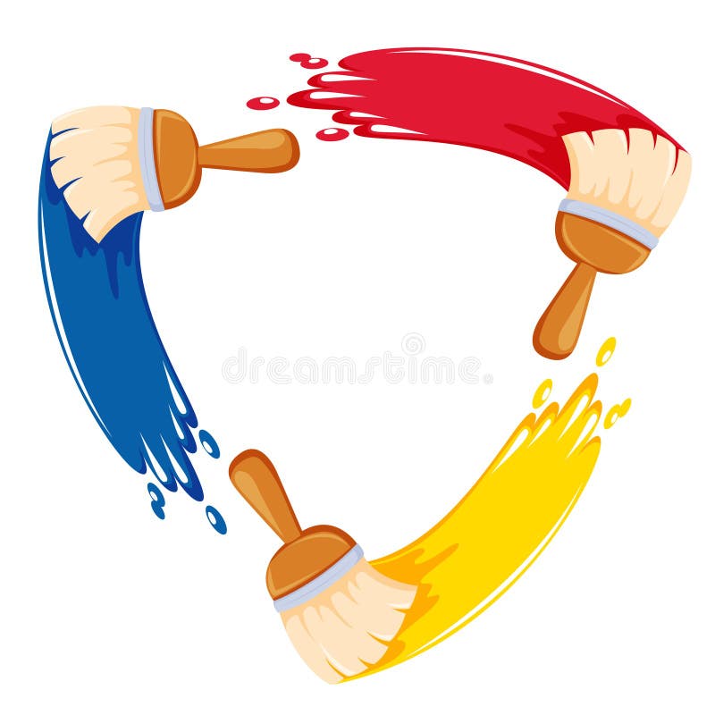 Colorful paint brush stock illustration
