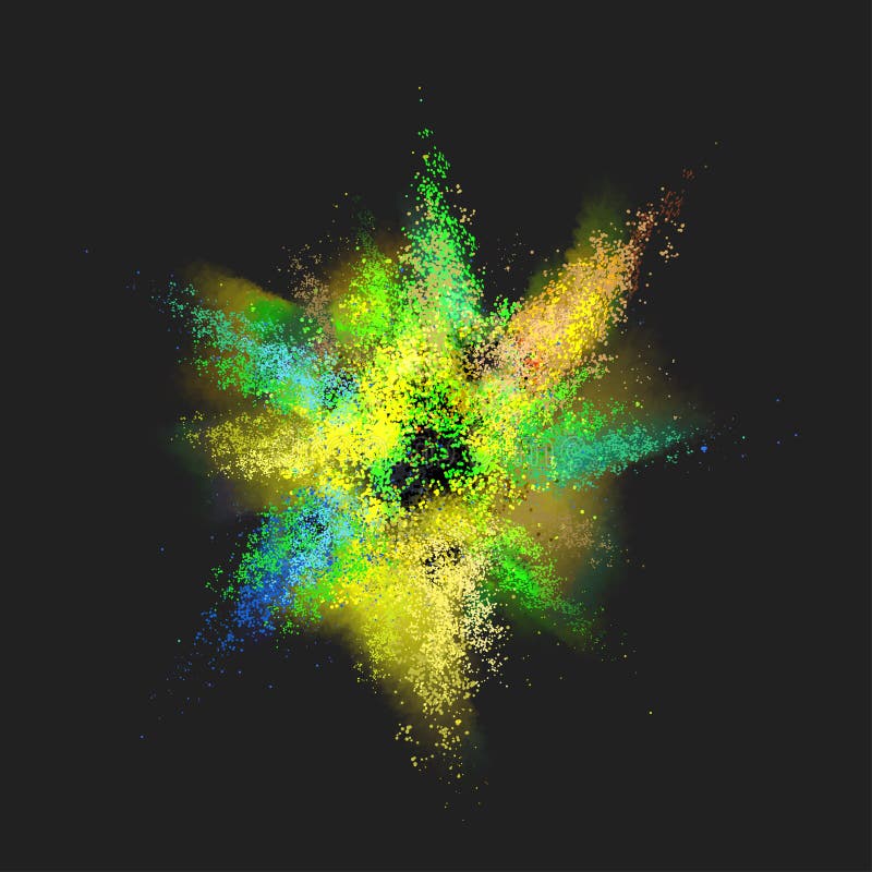 Download Colorful Paint Explosion Illustration. Color Burst Isolated On A Black Background. Stock ...