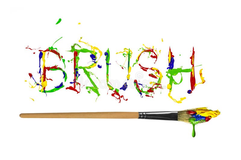 Colorful paint painted word brush