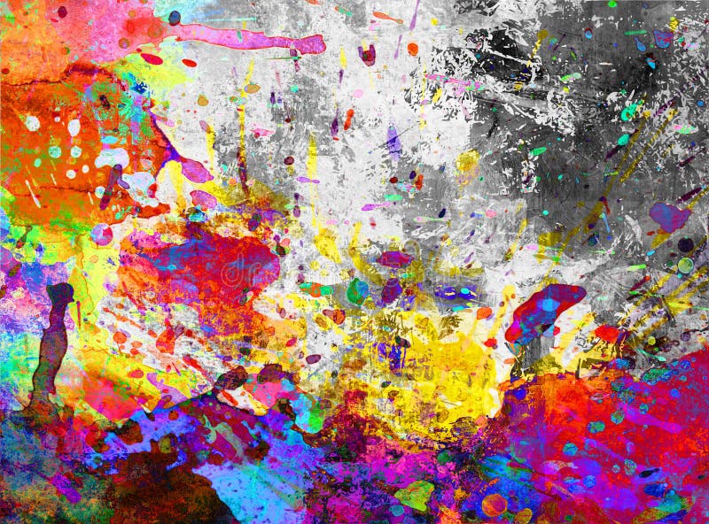 Colorful paint splash grunge stock illustration
