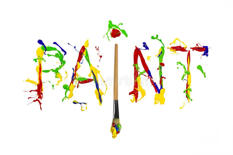Colorful paint splash painted word paint