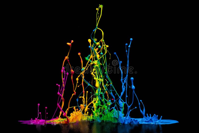 Colorful Paint Splash on a Speaker