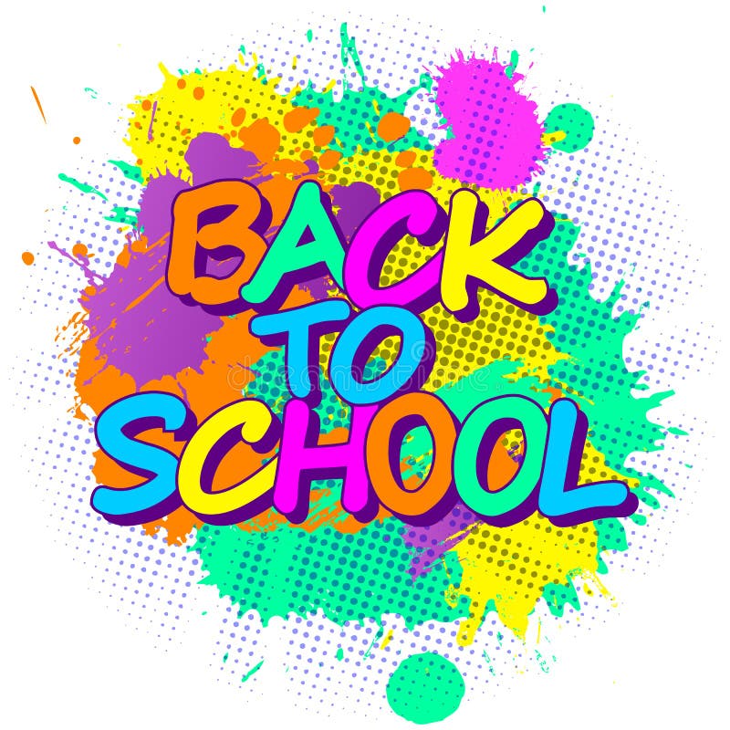 Colorful paint splashes with emblem of Back to school  for child