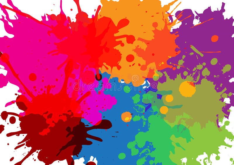 Colorful paint splatters. Paint splashes set. Vector illustration. royalty free illustration