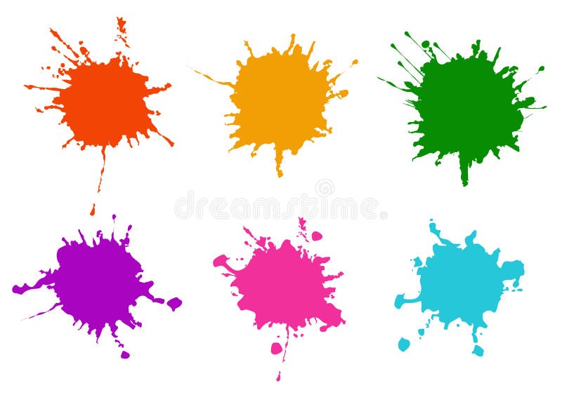 Vector Colorful paint splatters.Paint splashes set.Vector illustration design