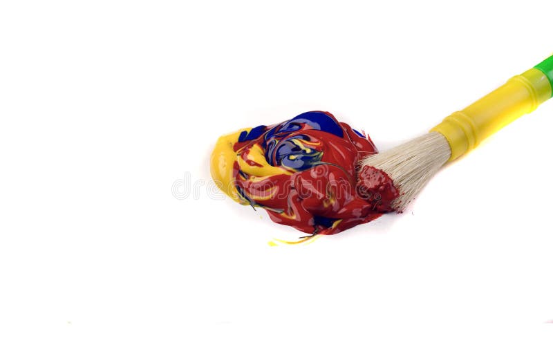 Colorful Paint Swirl and Brush Stock Image Image of bright, abstract