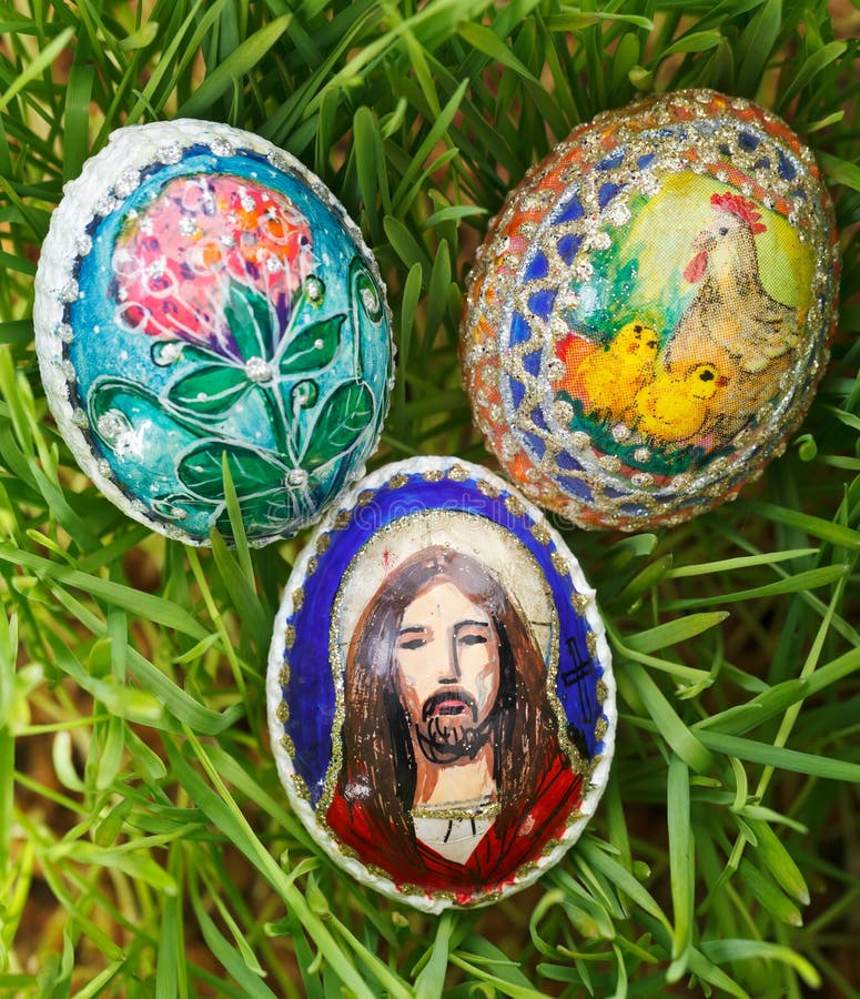 Colorful Painted Easter Eggs Stock Image Image of green, ornament