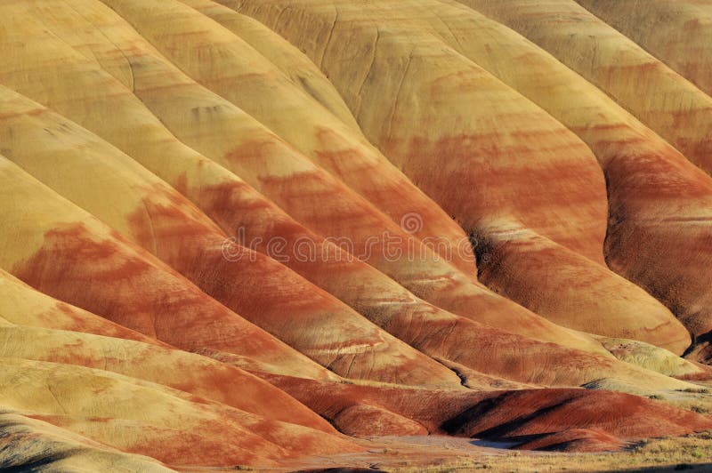Colorful painted hills and layers of soil, Oregon stock images Colorful painted hills and layers of soil, Oregon stock images
