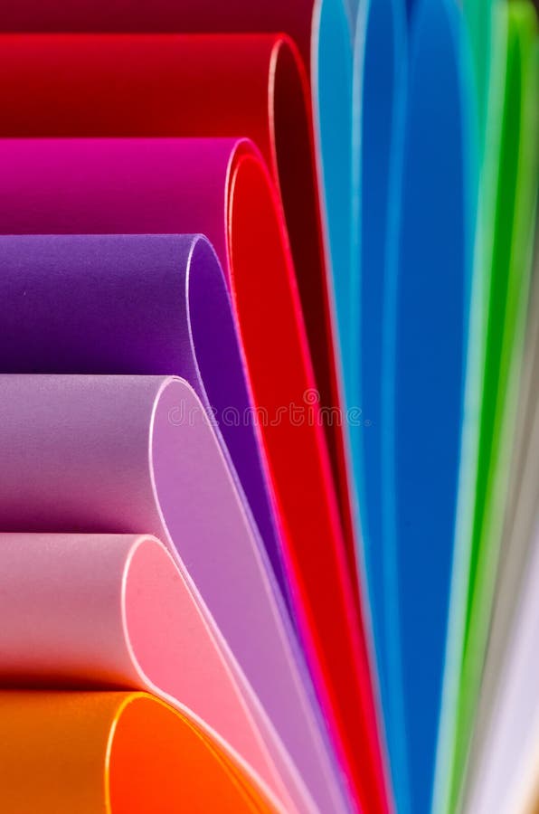 Colorful paper stock photo. Image of card, bright, curl 37859396