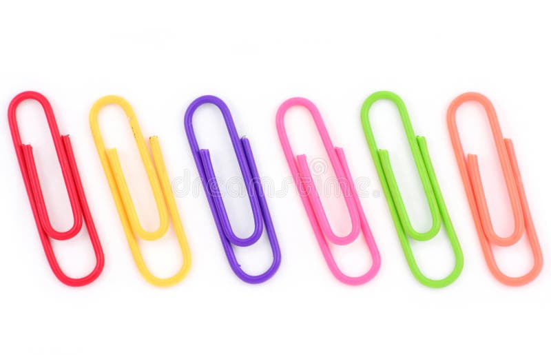 Colorful paper clip stock photography