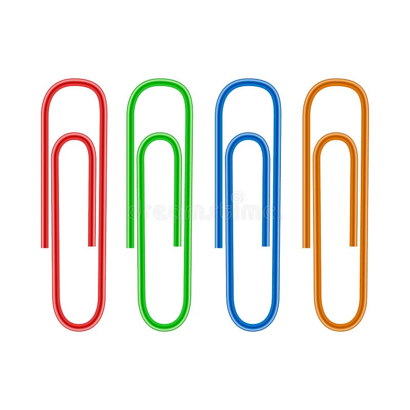 Paper Clips Icon, Realistic Style Stock Vector - Illustration of blue ...