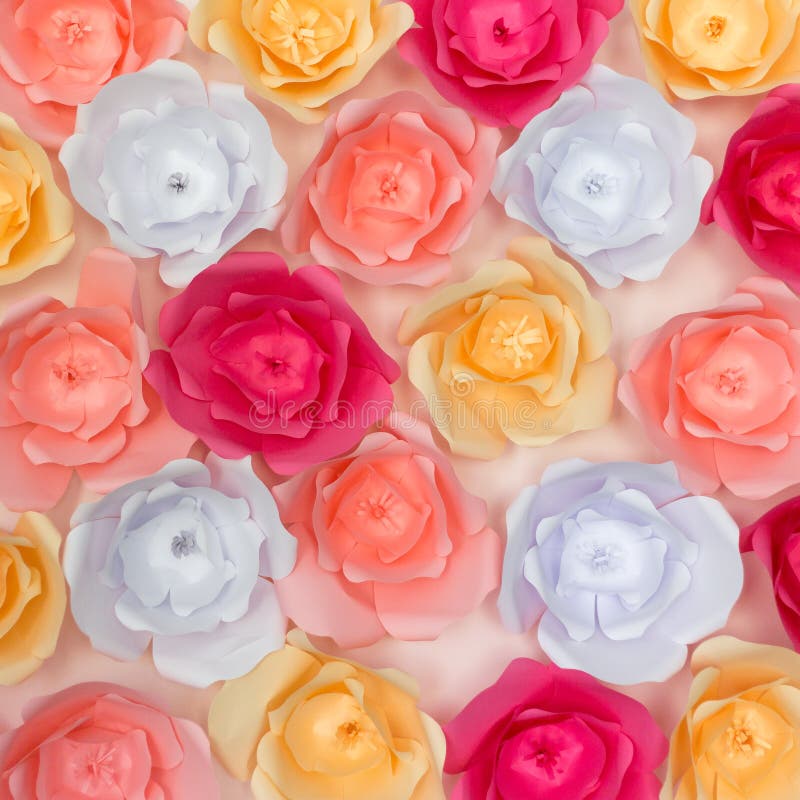 Colorful Paper Flowers Background and Texture Stock Photo Image of