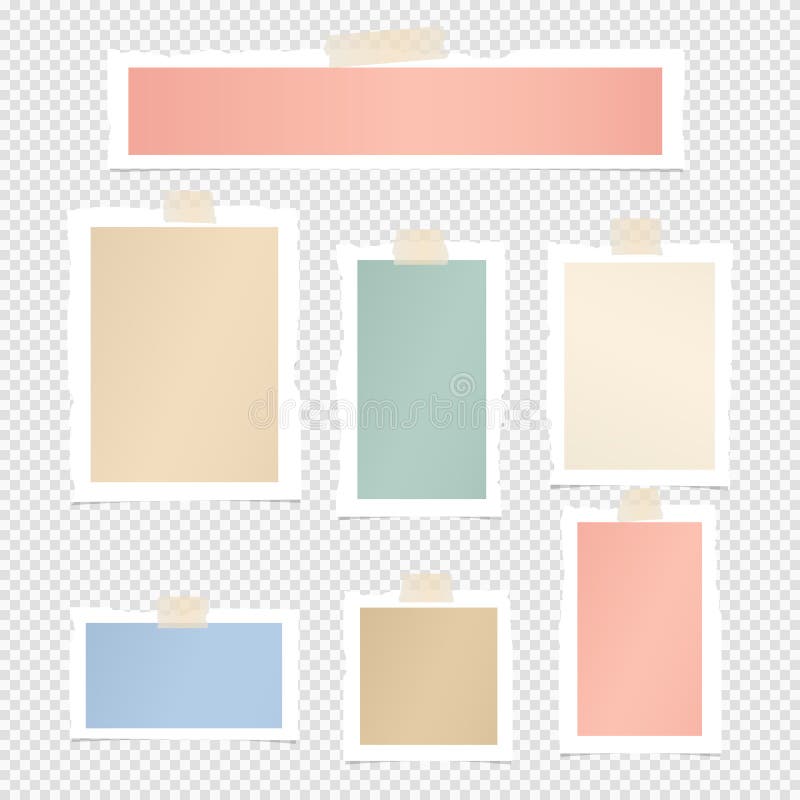 Colorful paper frame, copybook, notebook sheets for note royalty free illustration