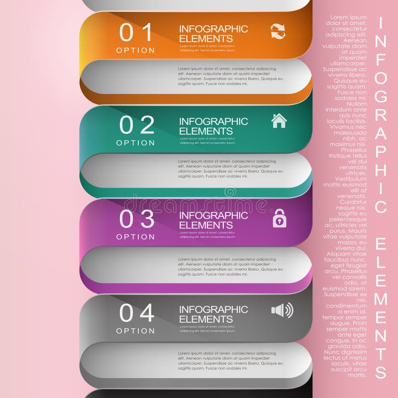 Colorful paper modern abstract flow chart infographic royalty free illustration