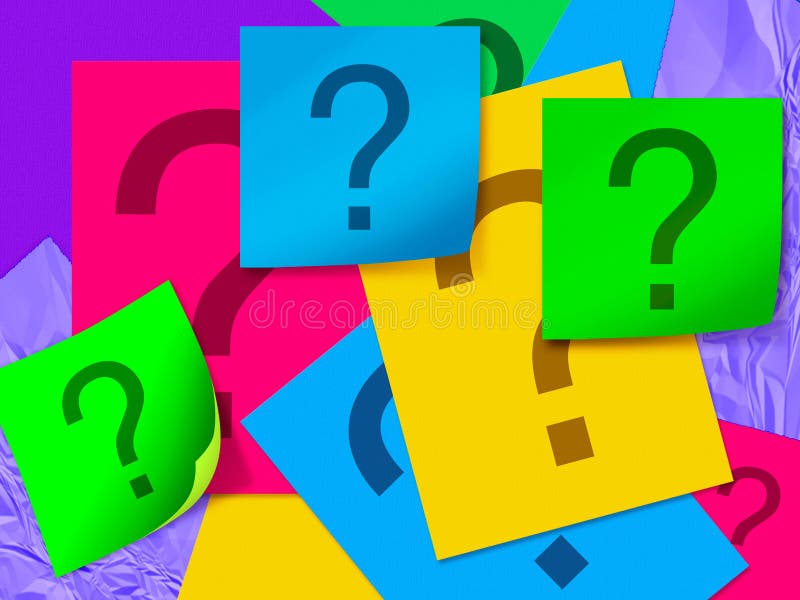 Colorful paper sheet with question mark royalty free stock photos