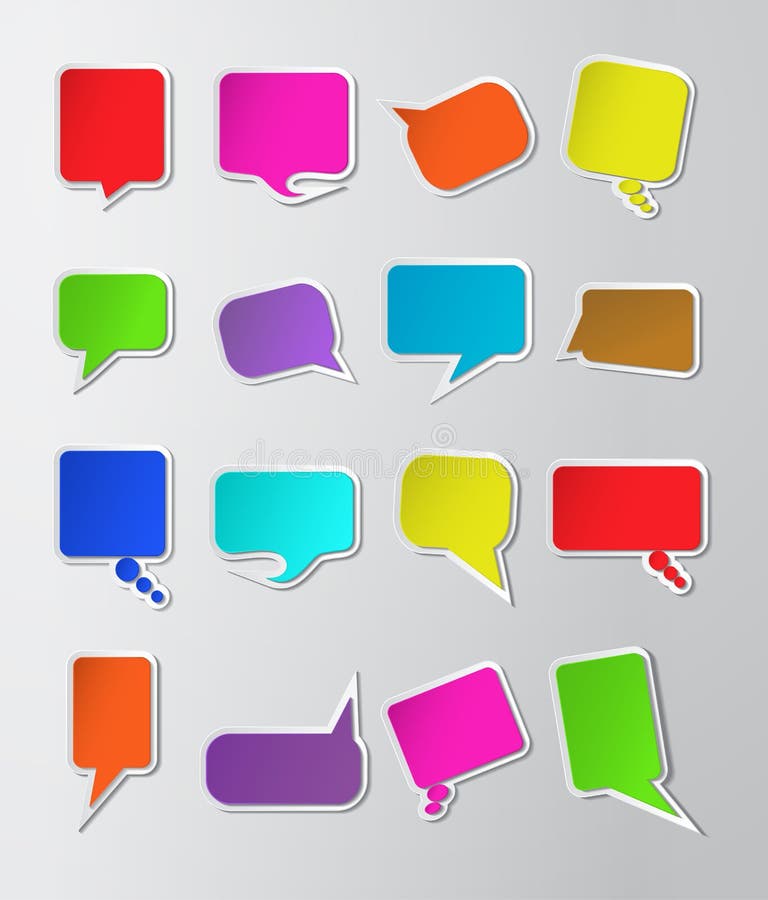 Colorful Paper Speech Bubbles Stock Vector Illustration of paper