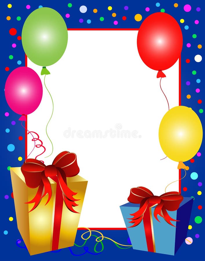 Colorful party background with balloons and presen