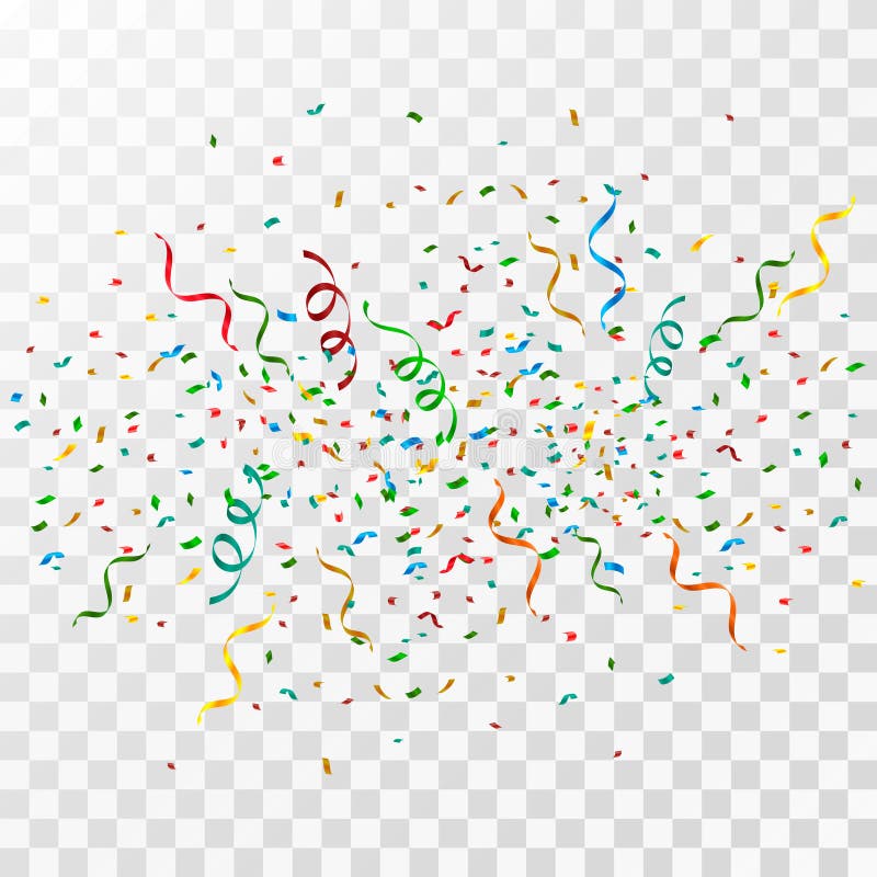 Colorful Party Confetti on a Transparent  Confetti  Background Explosion Vector Stock Illustration - Illustration of party,  festival: 138449621
