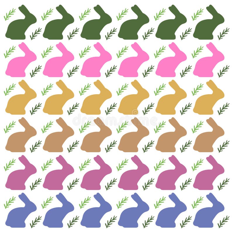 Colorful Pastel Spring Bunnies Design Pattern vector illustration