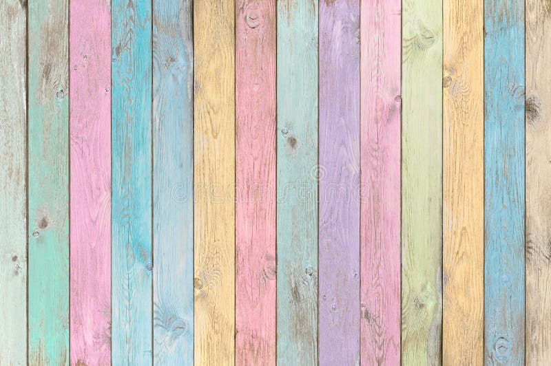 Colorful pastel wood planks texture or background