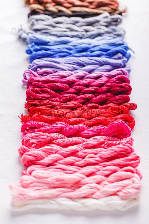 Colorful pattern background from embroidery thread royalty free stock photography