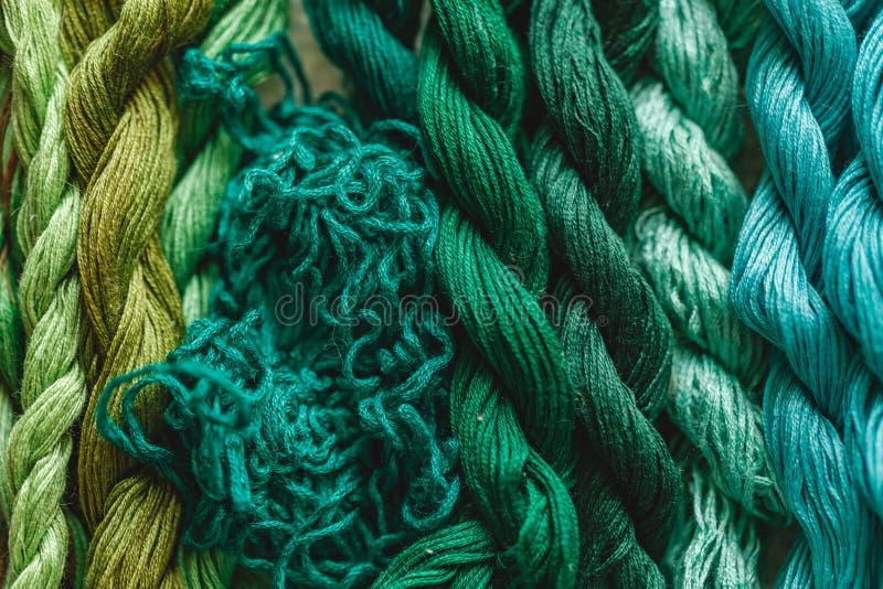 Colorful pattern background from embroidery thread stock images