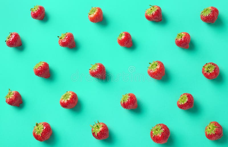 Colorful pattern of strawberries stock images