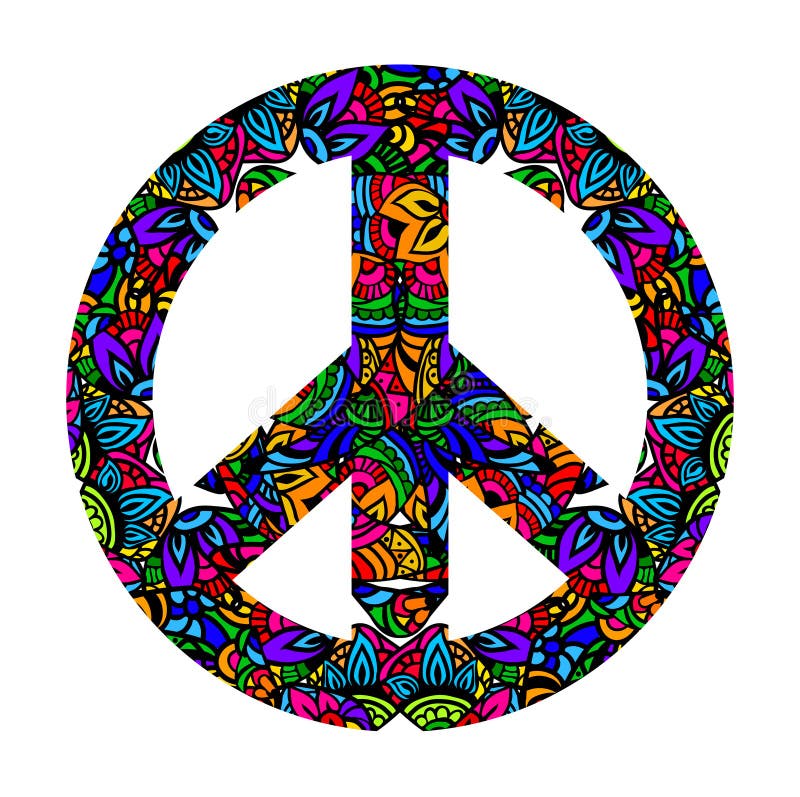 Download Colorful Peace Symbol Stock Vector - Image: 64193743