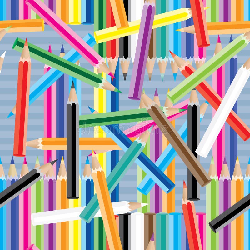 Colorful Pencil Crazy Seamless Pattern