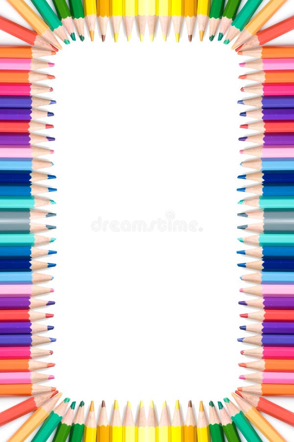 Colorful pencils frame