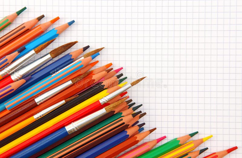 Colorful pencils frame
