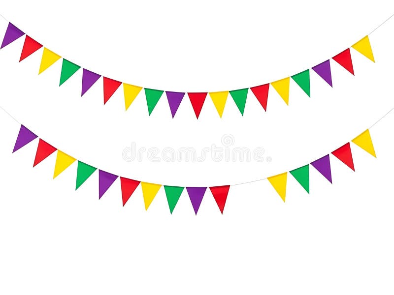Colorful pennant flags decoration vector illustration