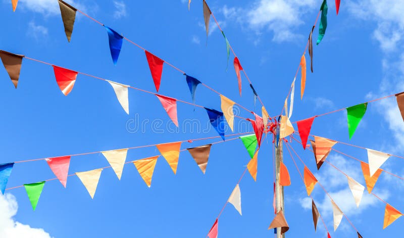 Colorful of pennants royalty free stock image