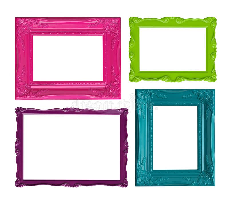 Cuatro moderno una foto marcos en alto solución vibrando colores.