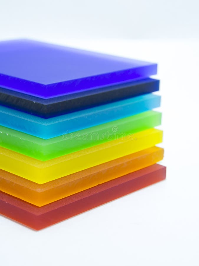 Colorful Pieces of Plexiglass. Stock Photo Image of glass, blue 69735766