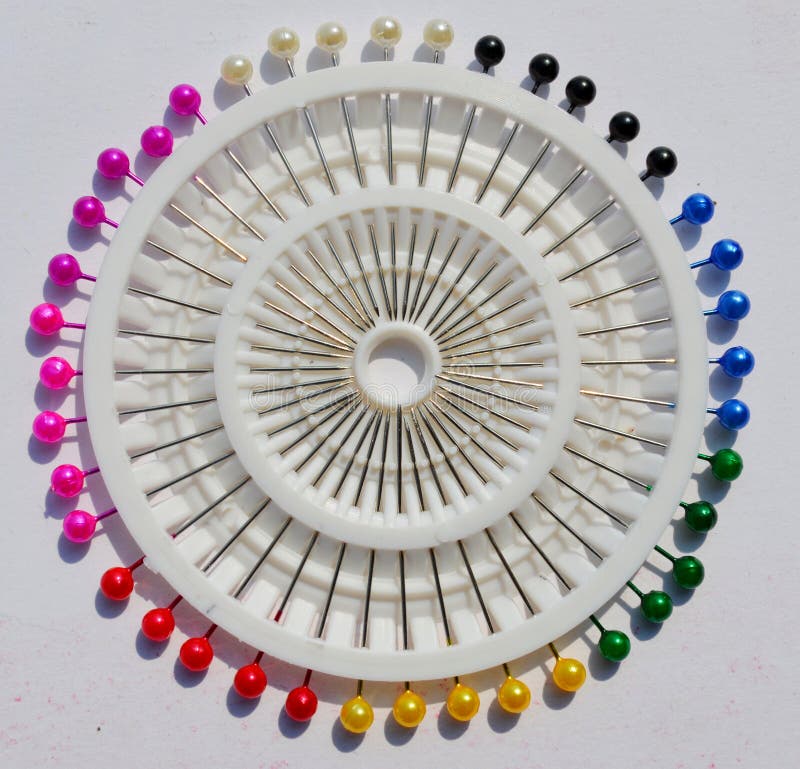 Colorful Pins in a Pin Holder Stock Image - Image of pins, color: 33697607