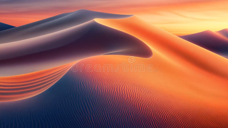 Colorful Pixelated Desert Dune Sunset stock illustration