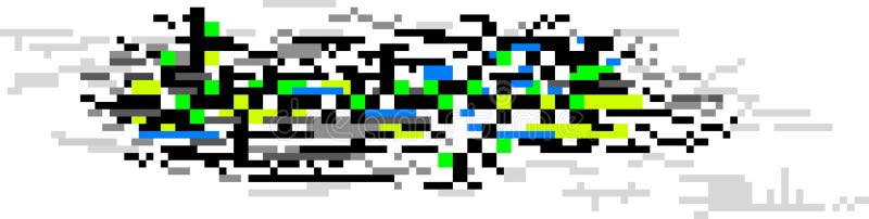Colorful pixelated glitch art dissolving into a white background, creating an abstract and dynamic visual with a sense vector illustration
