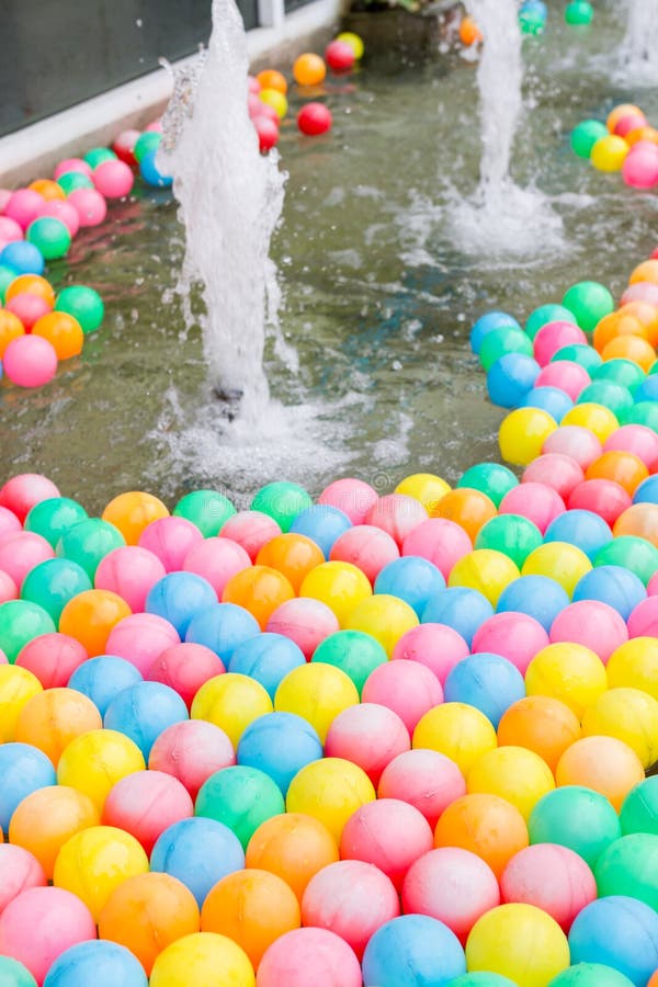 Plastic ball in pool stock image. Image of outdoor, relax 115664739