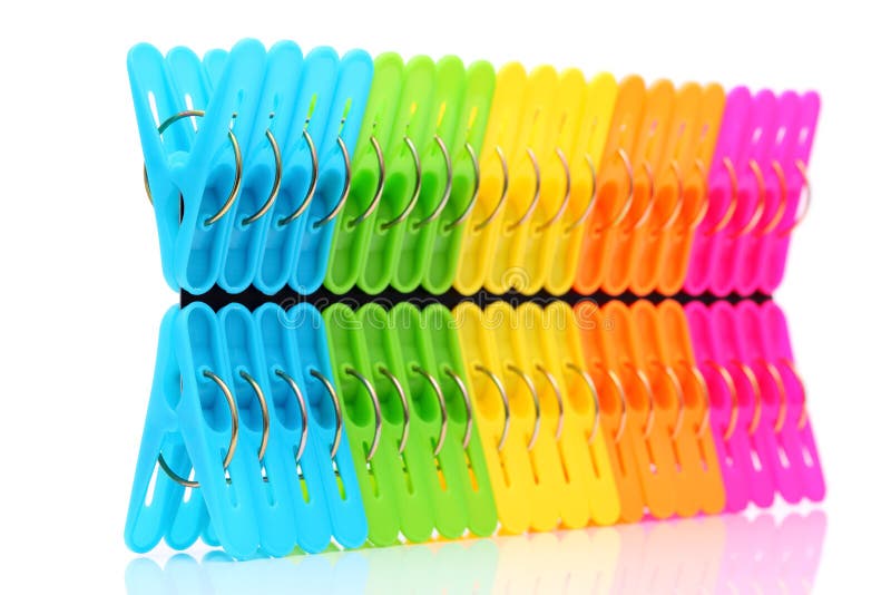 Colorful Plastic Clothespin Stock Image Image of green, clothing