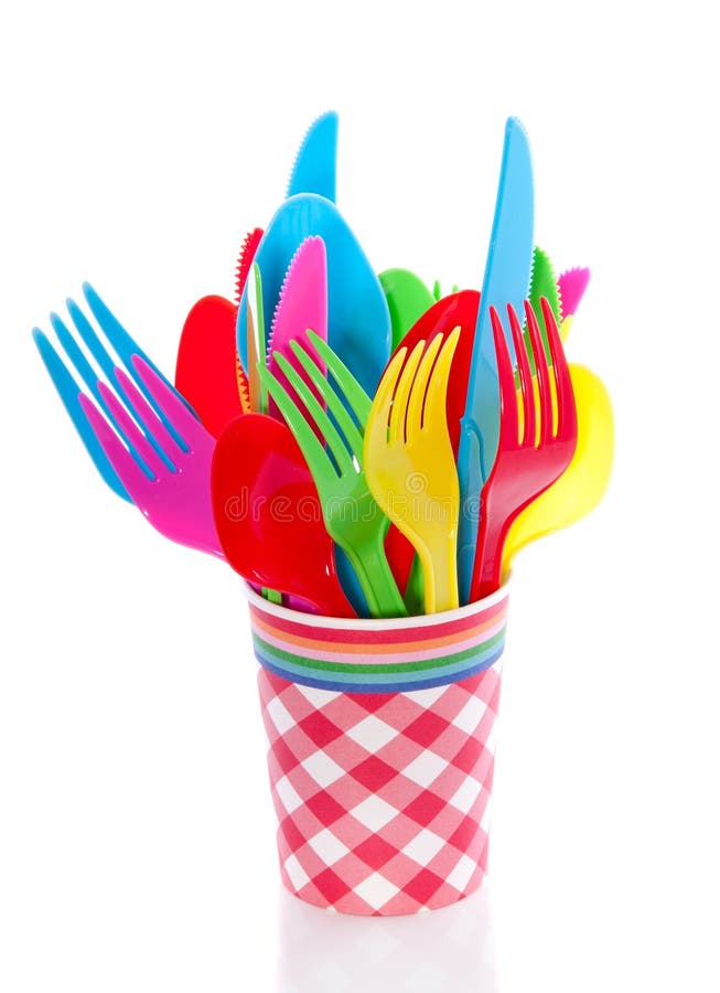 Colorful plastic cutlery