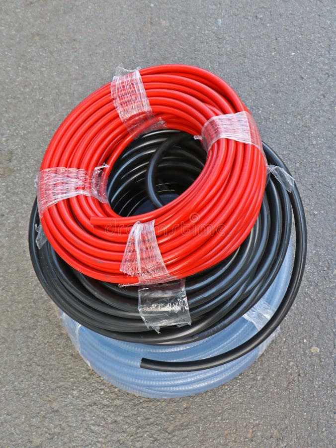 Colorful Plastic Gardening Hoses Stock Image Image of colourful, equipment 127848705