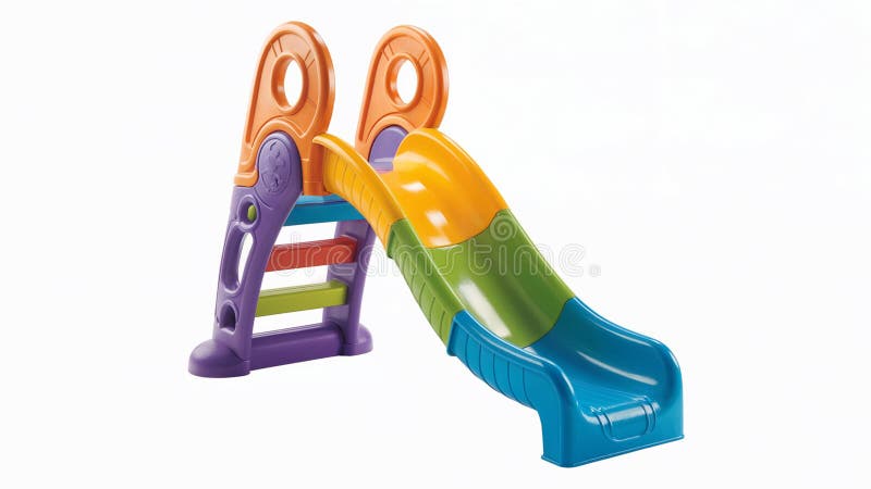 Colorful Plastic Kids Slide on White Background. royalty free illustration