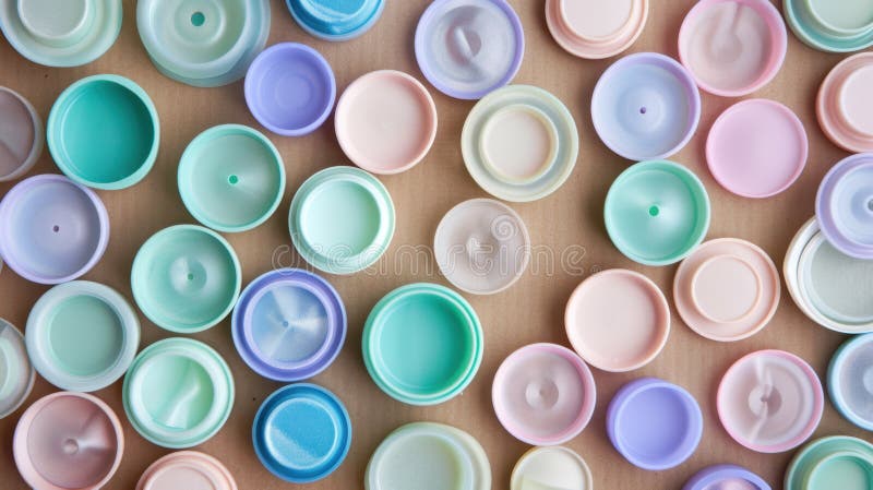 The Colorful Plastic Lids. image stock images.