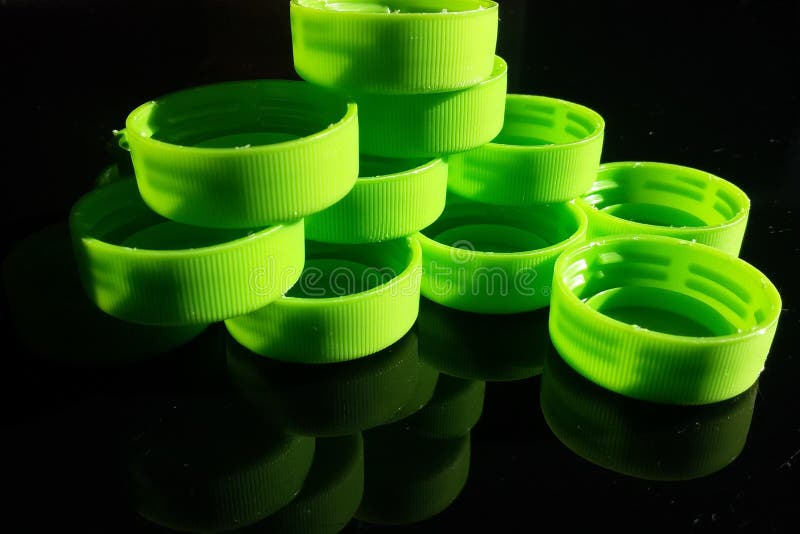Colorful plastic lids stock photography